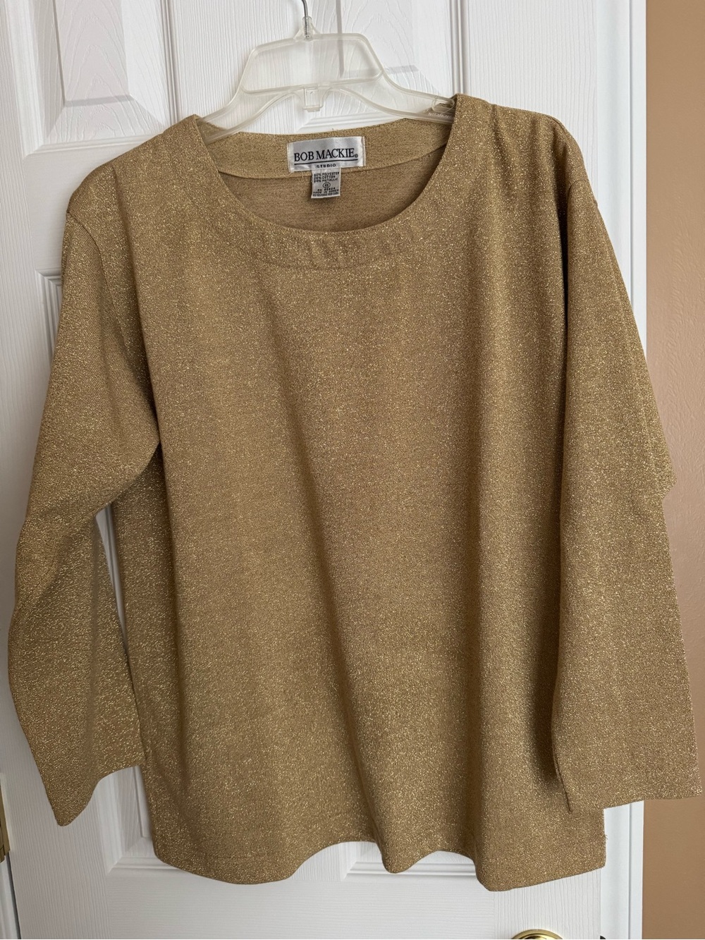 Vintage Bob Mackie Metallic Gold Crew Neck Sweater